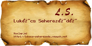 Lukács Seherezádé névjegykártya